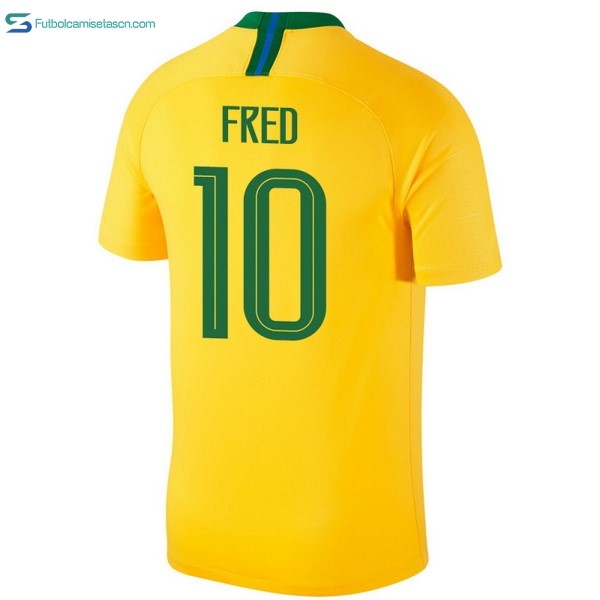 Camiseta Brasil 1ª Fred 2018 Amarillo